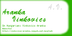 aranka vinkovics business card